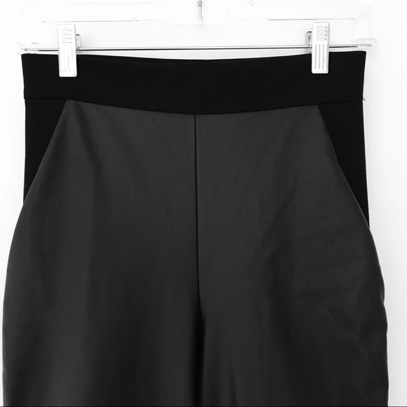 KAREN MILLEN Black Faux Leather And Ponte Leggings - Picture 3 of 10